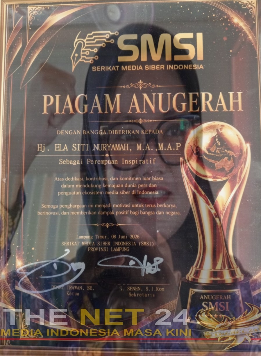 Bupati Ela Siti Nuryamah Raih Anugerah Perempuan Inspiratif 2026 dari SMSI Lampung Timur