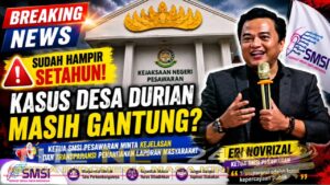 Setahun Laporan Dugaan Penyimpangan DD Desa Durian Mandek, SMSI Pesawaran: Masyarakat Butuh Kepastian Hukum