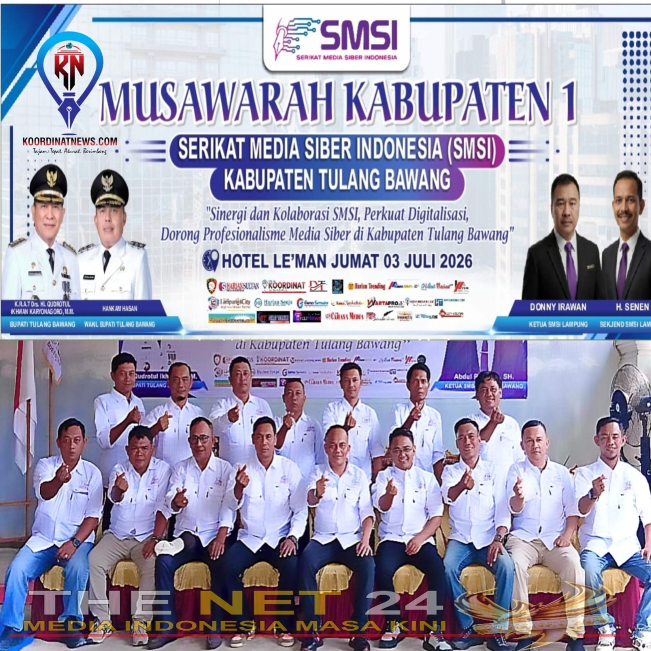 Panitia Matangkan Persiapan Muskab ke-1 SMSI Tulangbawang di Hotel Le’Man